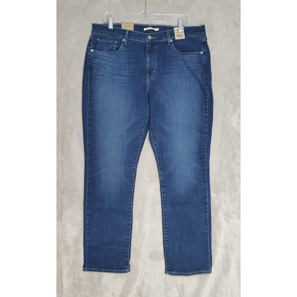 Levi's Womens Classic Straight Mid Rise Hypersoft Denim Blue Jeans 16M (W33 L30)